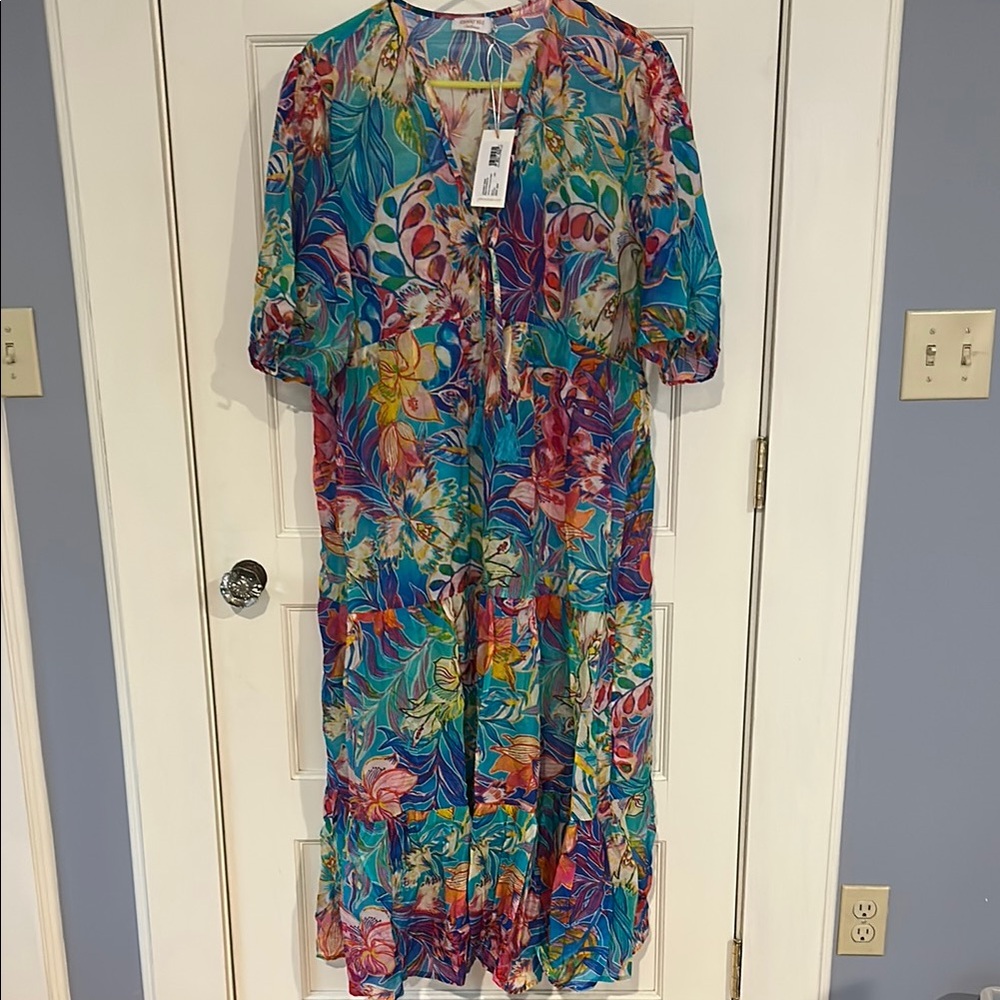 Johnny Was: Helena Tiered Maxi dress, Tropical Floral print